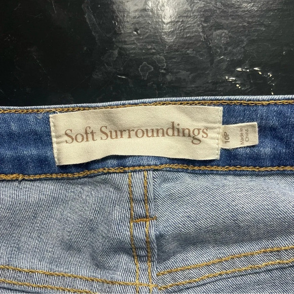 Soft Surroundings Raw Hem Denim Capri’s Women's Size 10 Petite - Picture 6 of 7